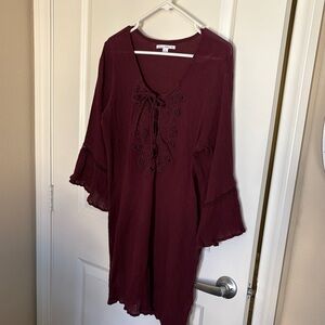 O'Neill Burgundy Long Sleeve Dress